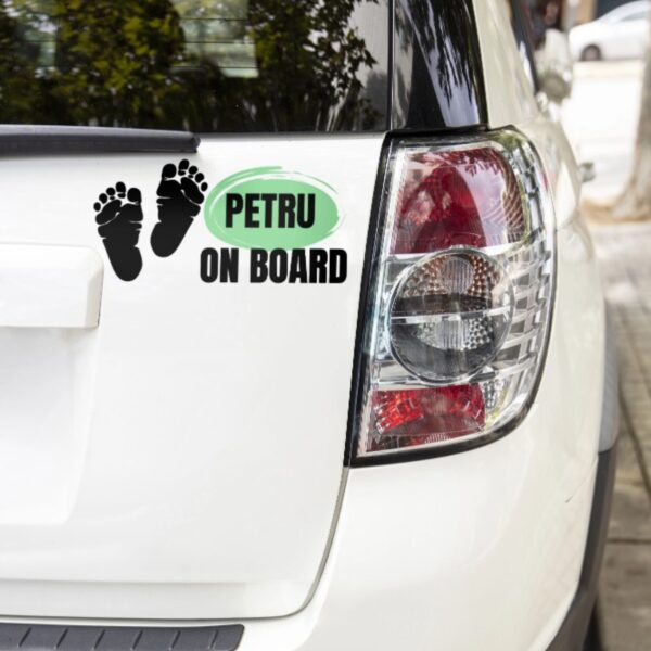 Autocolant baby on board (nume) - imagine 2