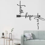 Autocolant perete "Faith, hope, love" (text)